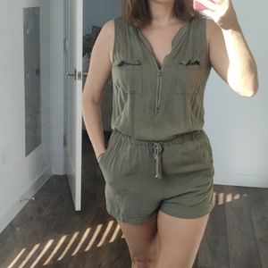 Army green romper